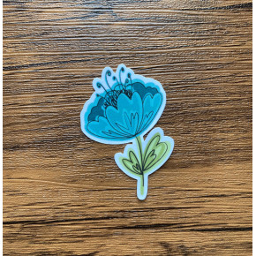 little blue flower sticker