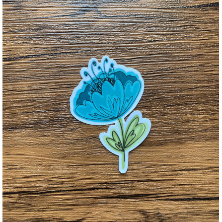 little blue flower sticker